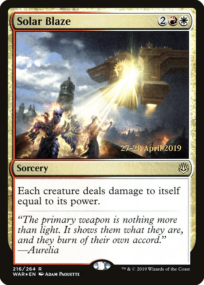 Solar Blaze card front