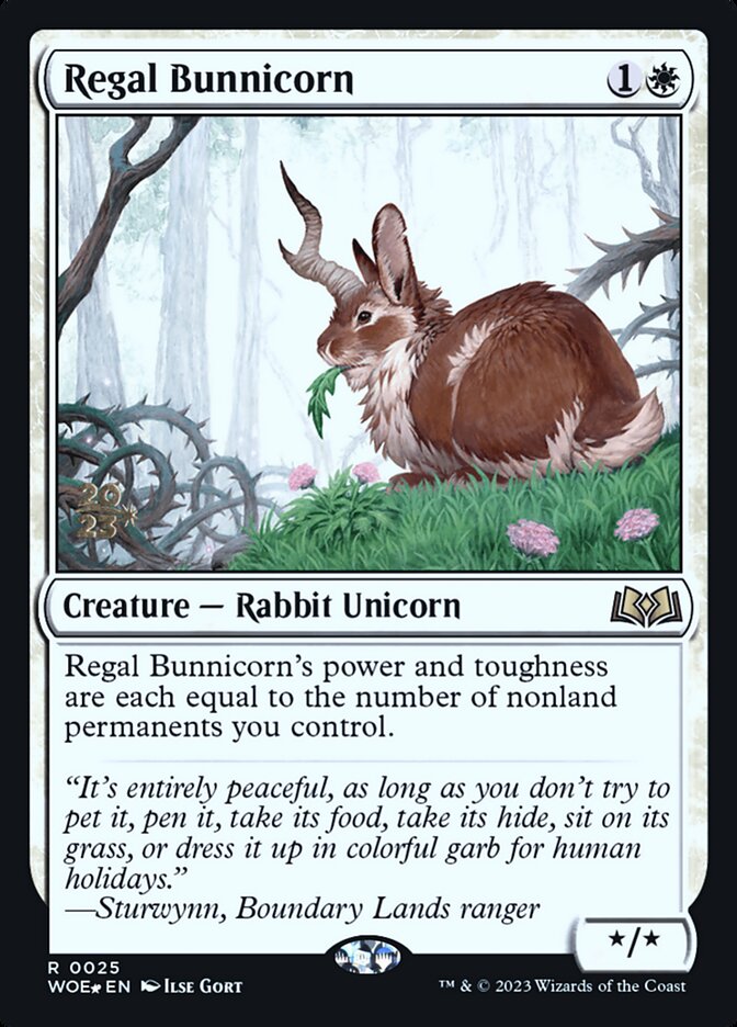 Regal Bunnicorn card front