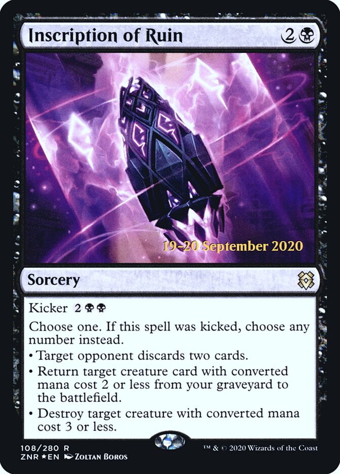 Inscription of Ruin card front