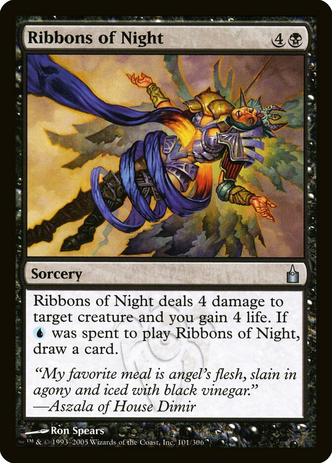 Ribbons of Night card front