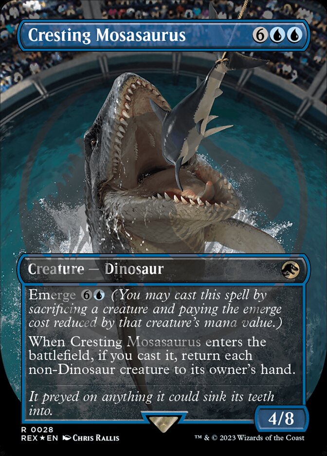 Cresting Mosasaurus card front