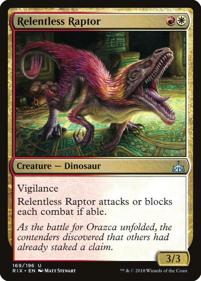 Relentless Raptor card front