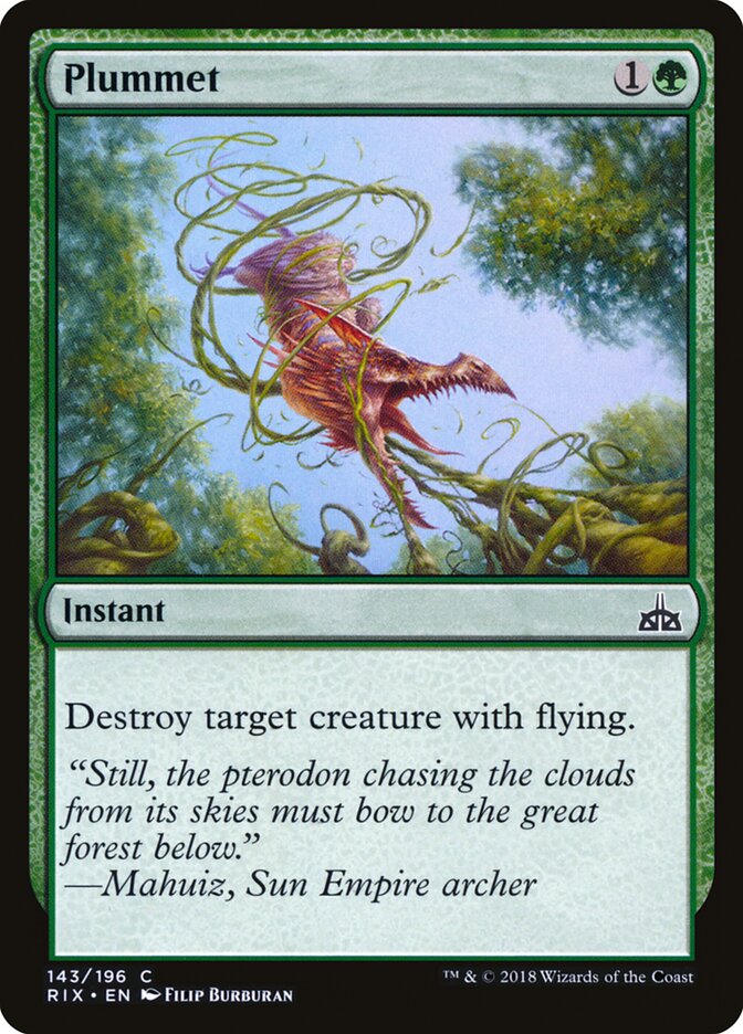 Plummet card front