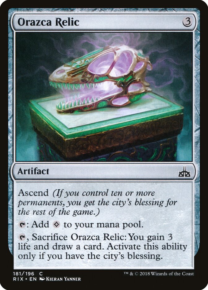 Orazca Relic card front