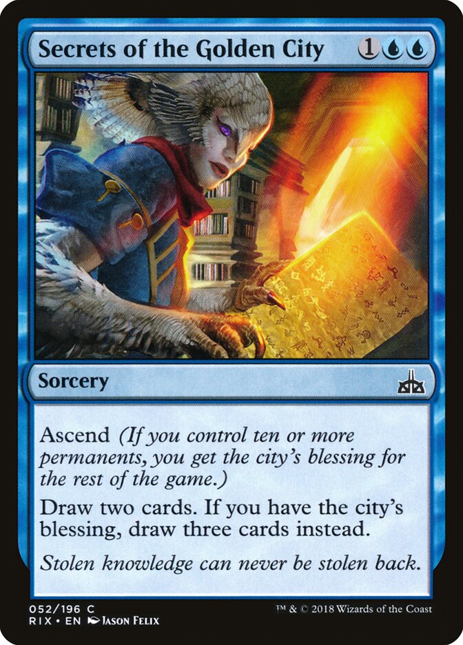 Secrets of the Golden City card front