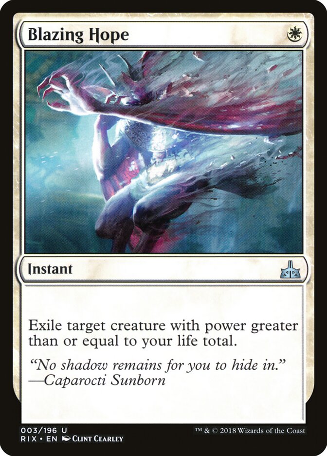 Blazing Hope card front