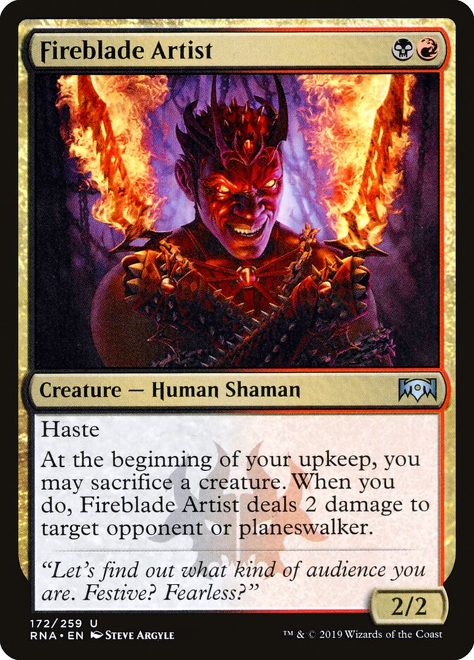 Fireblade Artist card front