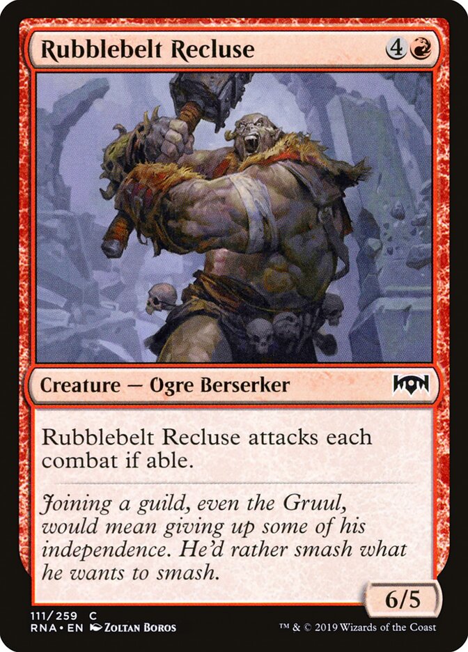 Rubblebelt Recluse card front