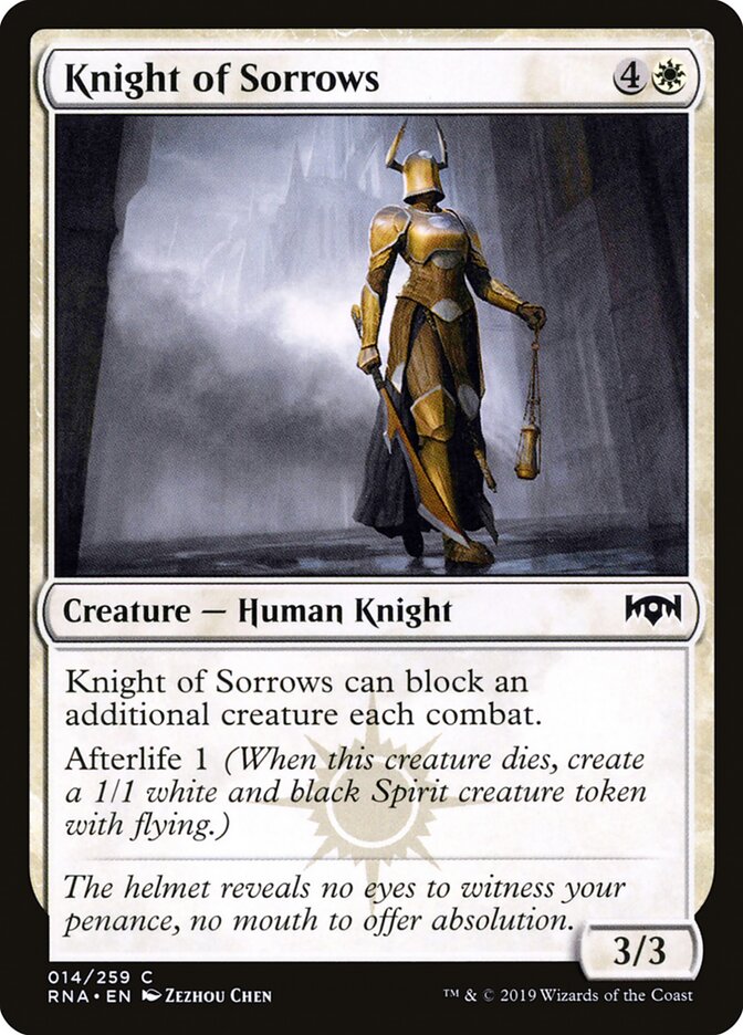 Knight of Sorrows card front