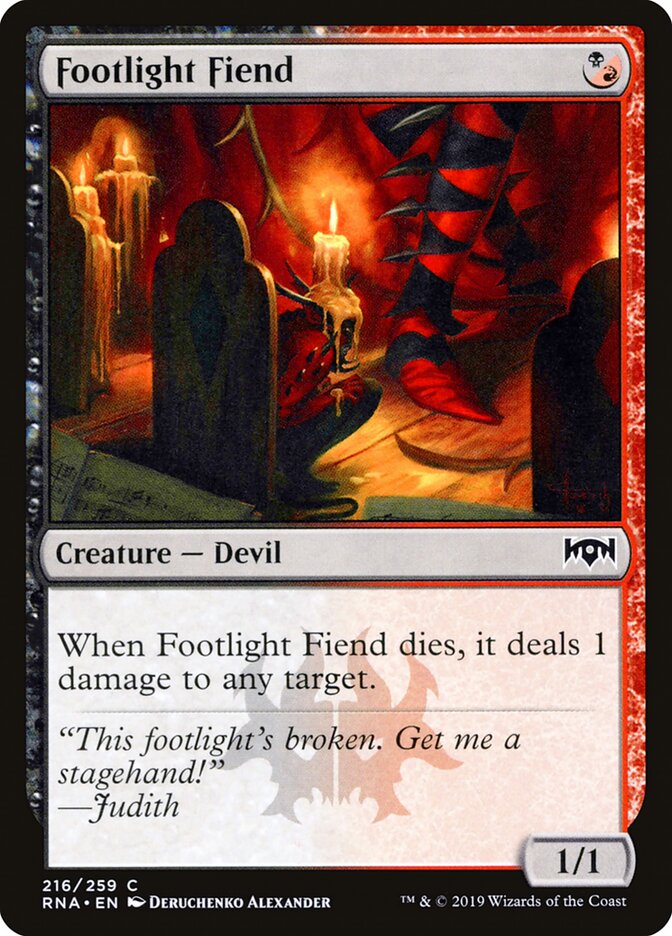 Footlight Fiend card front