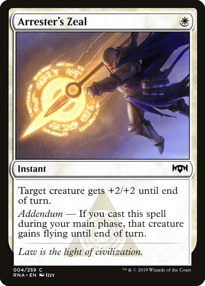 Arrester's Zeal card front