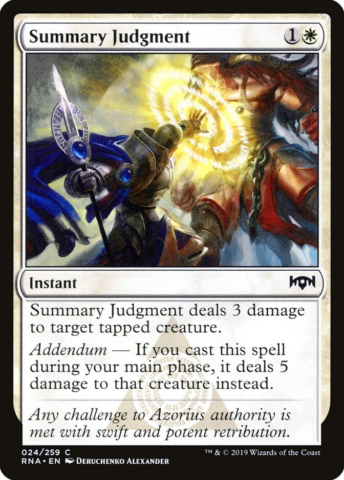 Summary Judgment card front