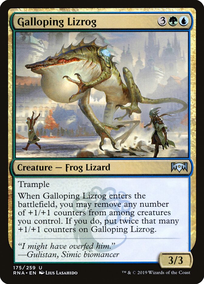 Galloping Lizrog card front