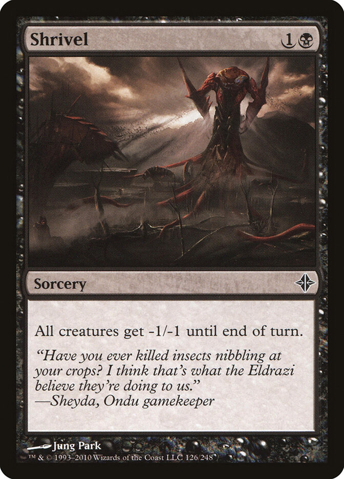 Shrivel card front