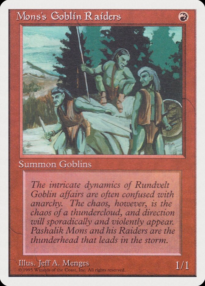 Mons's Goblin Raiders card front
