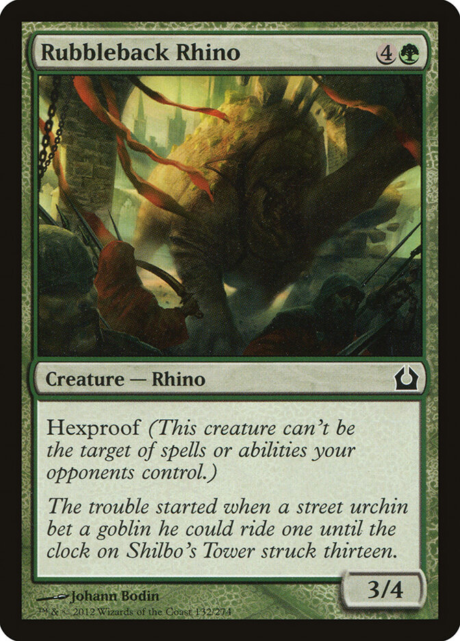 Rubbleback Rhino card front
