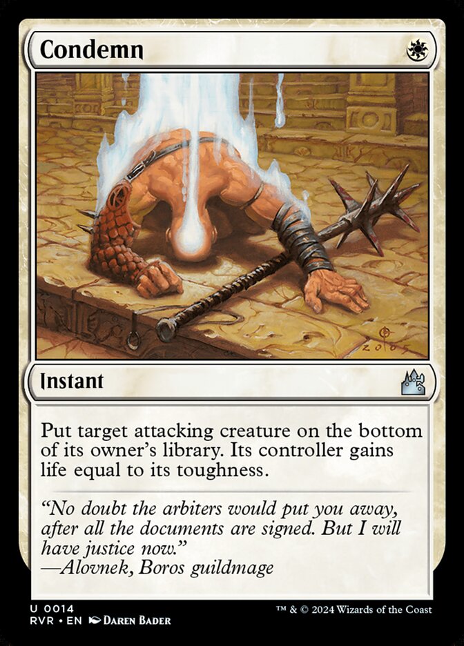 Condemn card front