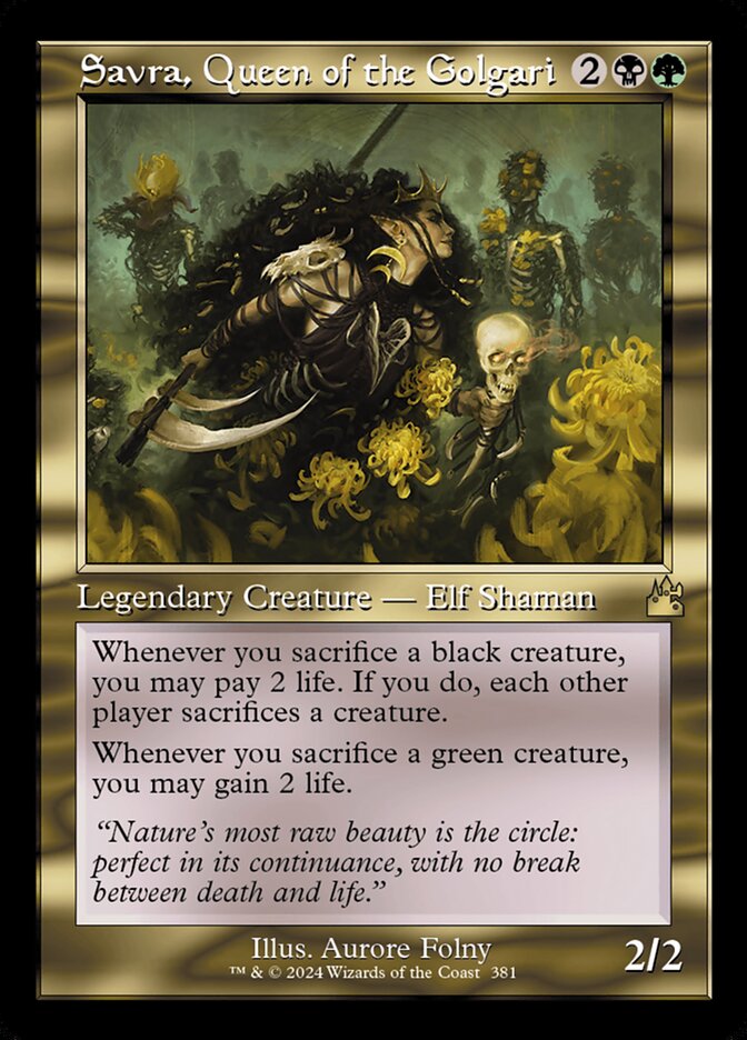 Savra, Queen of the Golgari card front
