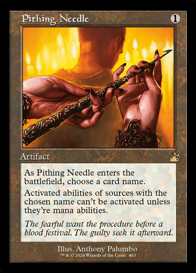 Pithing Needle card front