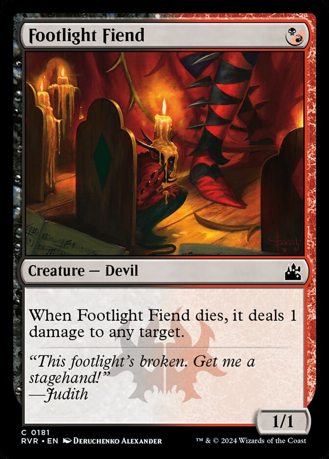 Footlight Fiend card front