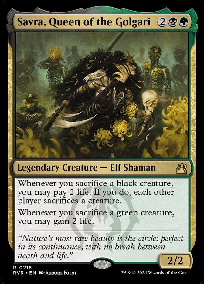 Savra, Queen of the Golgari card front