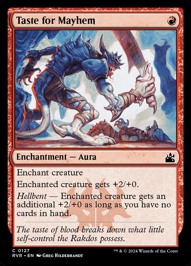 Taste for Mayhem card front