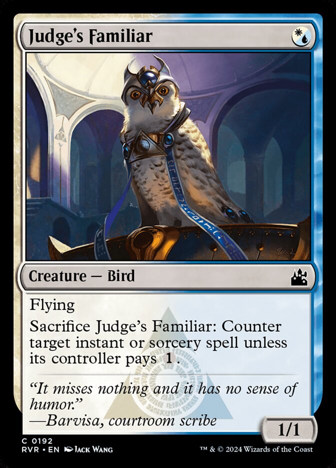 Judge's Familiar card front