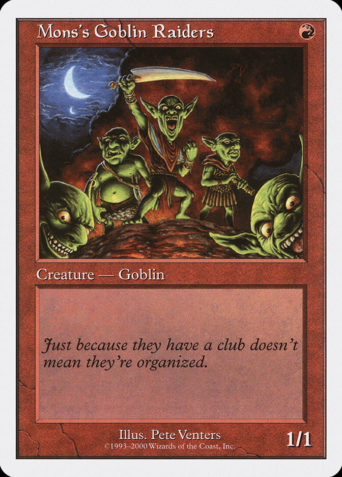 Mons's Goblin Raiders card front