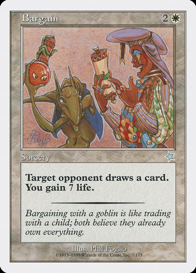Bargain card front