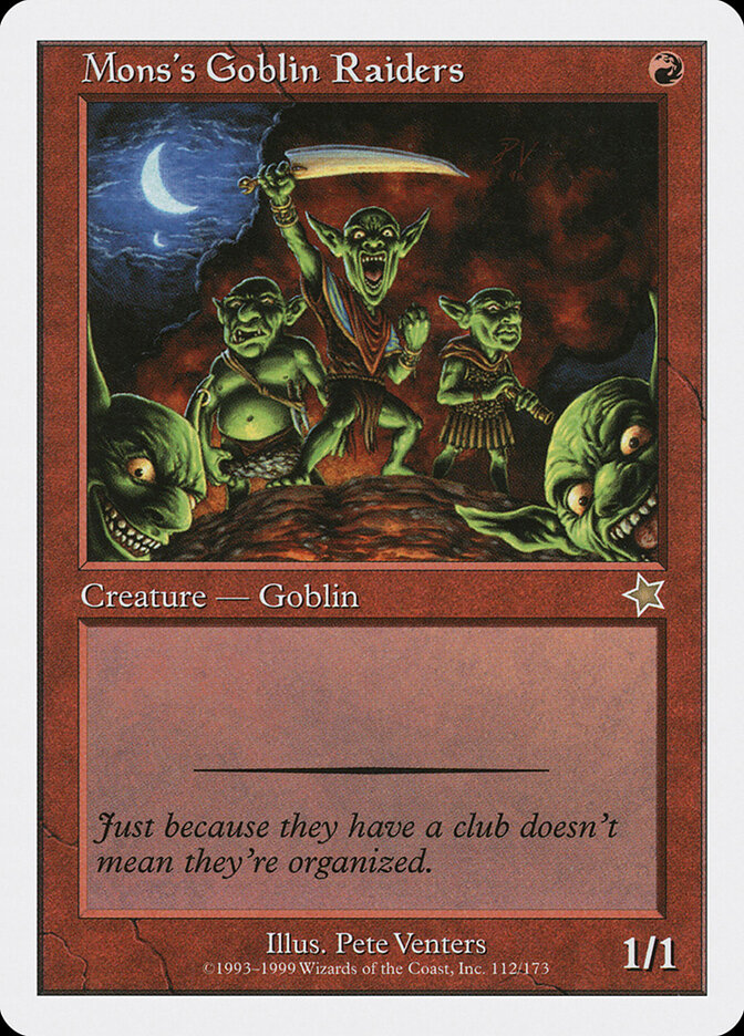 Mons's Goblin Raiders card front