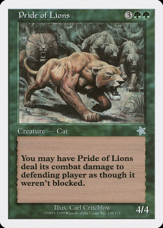 Pride of Lions card front