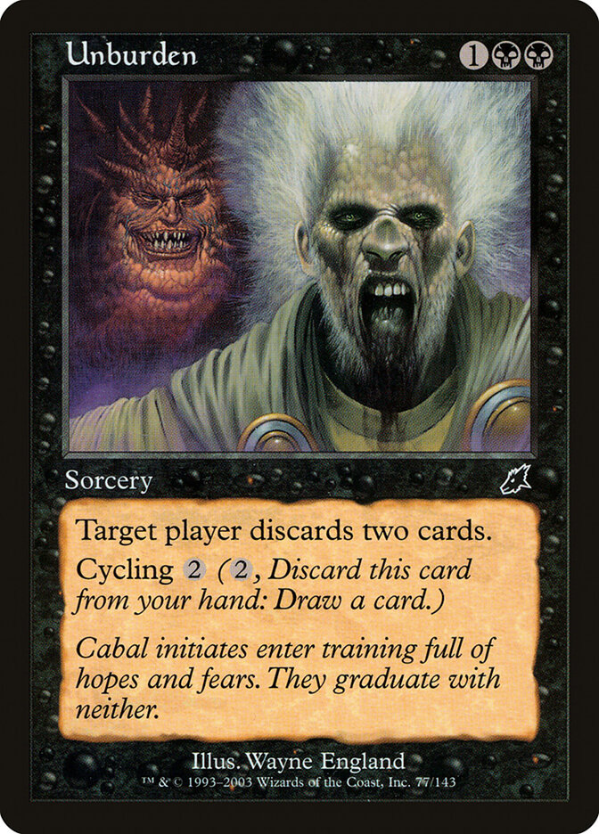 Unburden card front