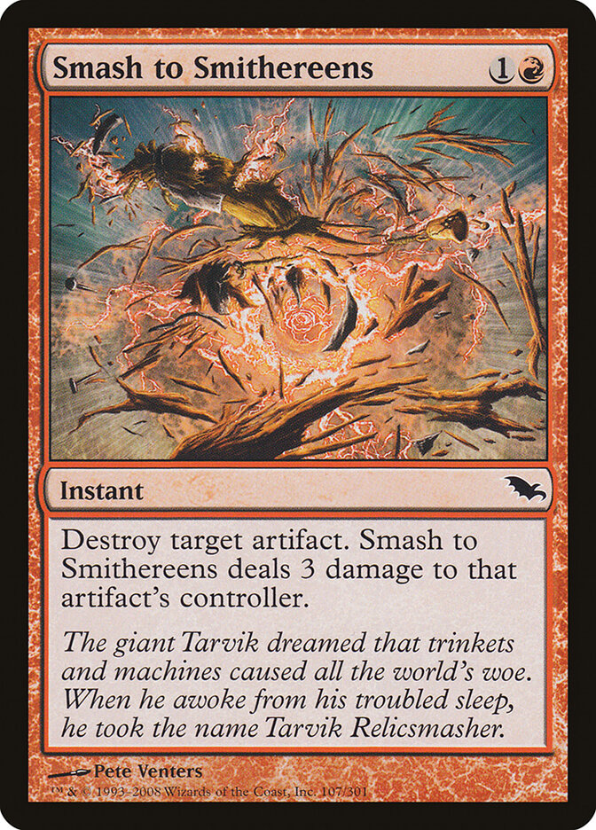Smash to Smithereens card front
