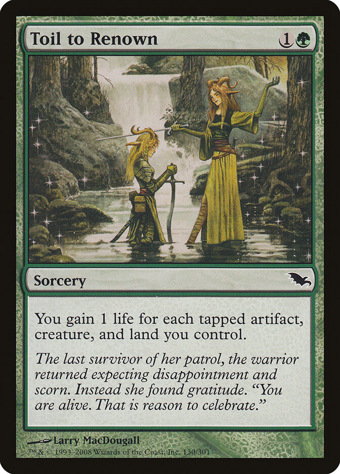 Toil to Renown card front