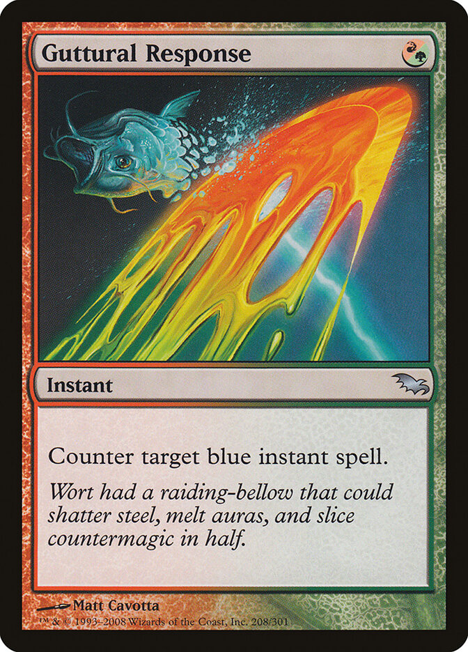 Guttural Response card front