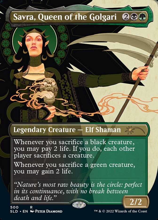 Savra, Queen of the Golgari card front