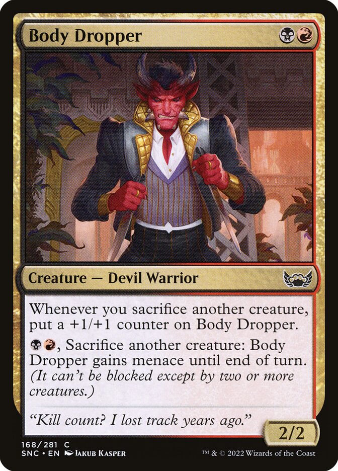 Body Dropper card front