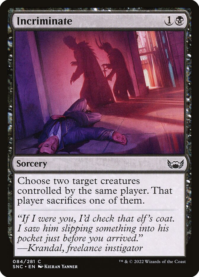 Incriminate card front