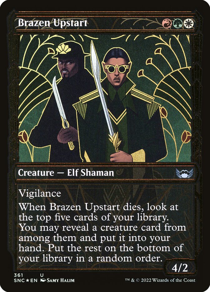 Brazen Upstart card front