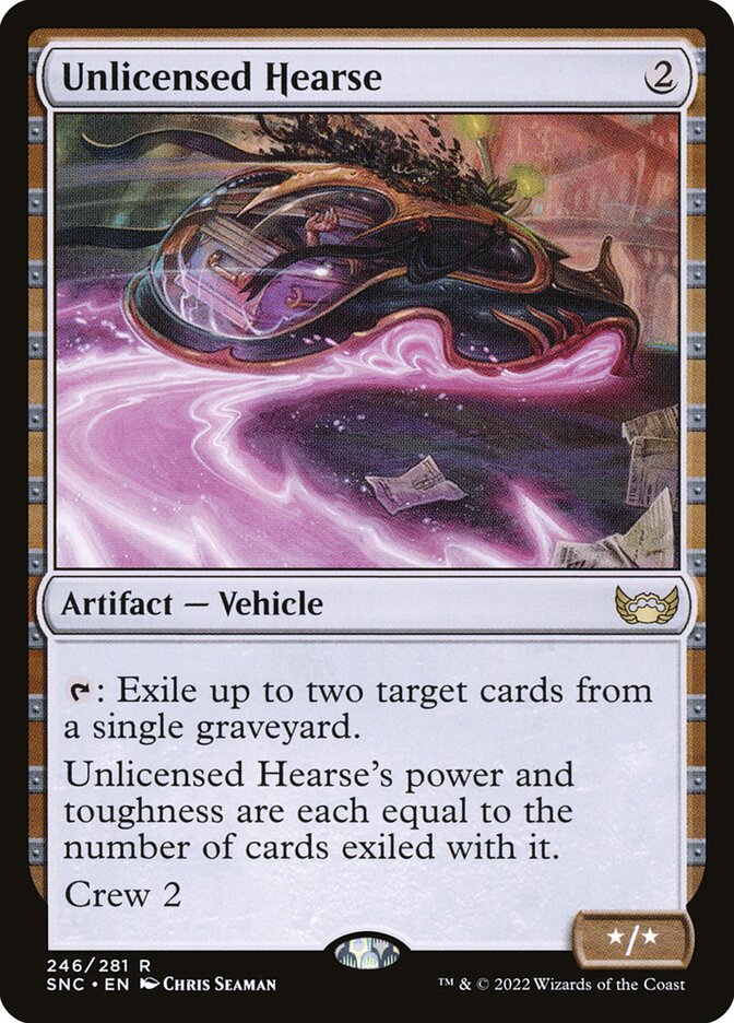 Unlicensed Hearse card front