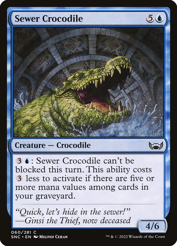 Sewer Crocodile card front