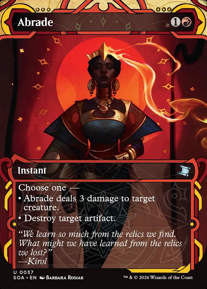 Abrade card front