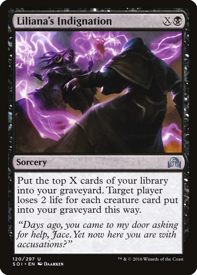 Liliana's Indignation card front