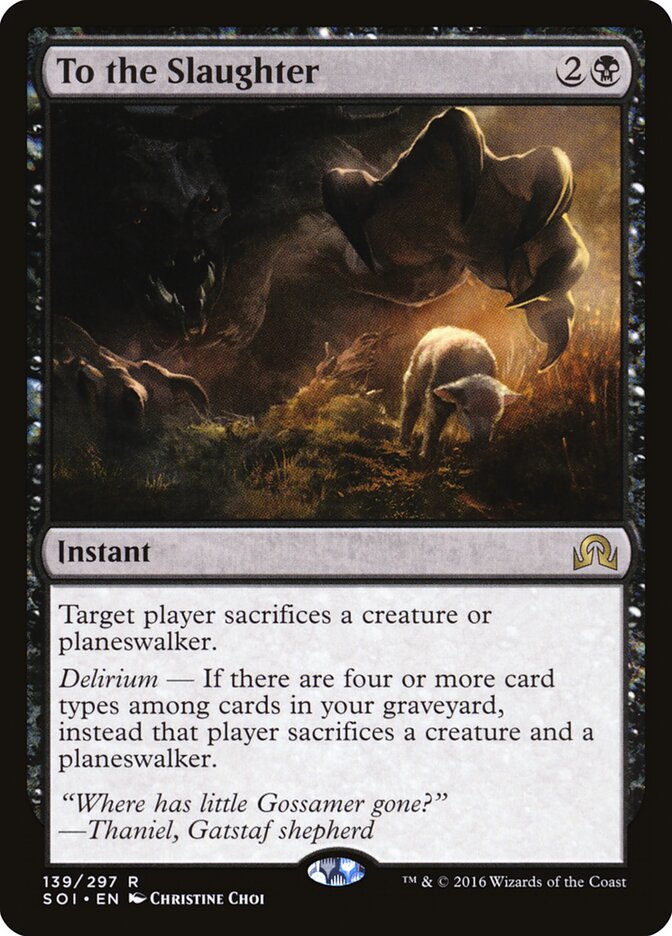 To the Slaughter card front