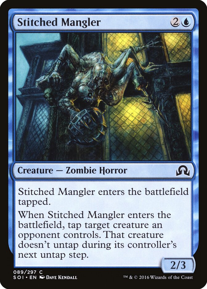 Stitched Mangler card front