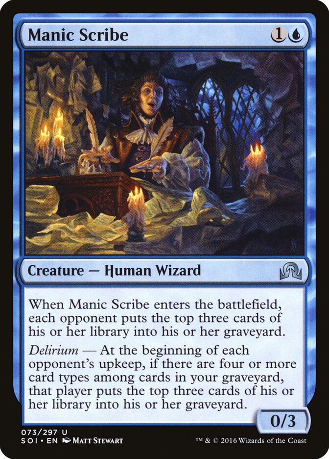 Manic Scribe card front