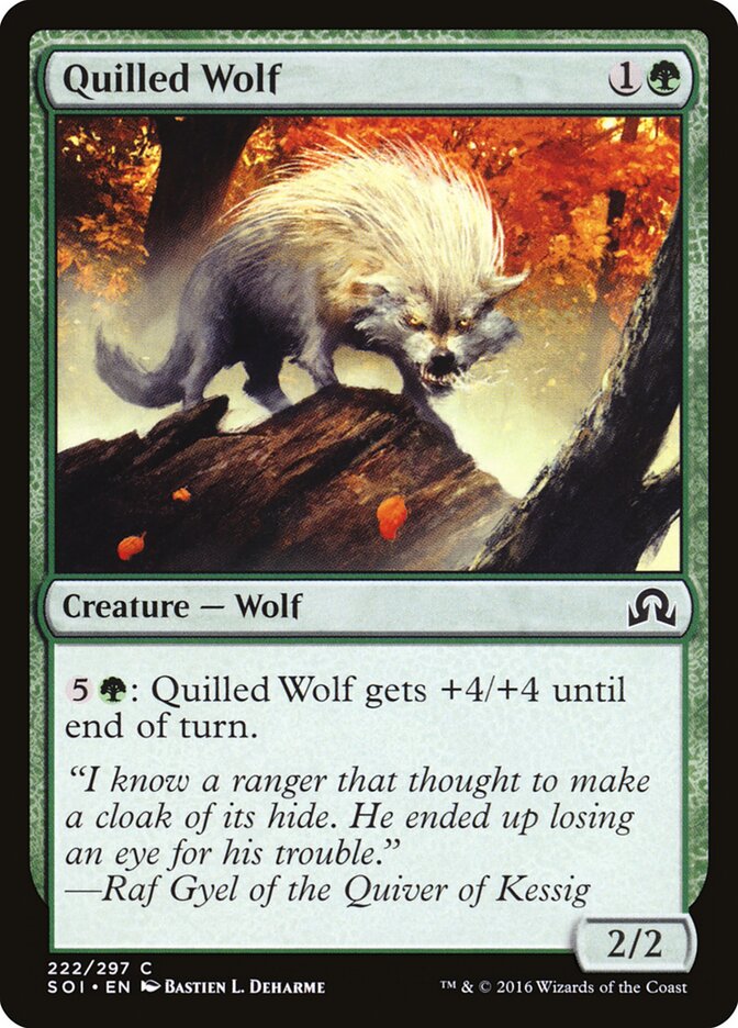 Quilled Wolf card front