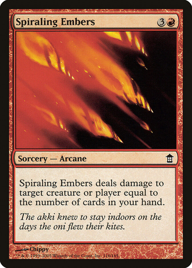 Spiraling Embers card front