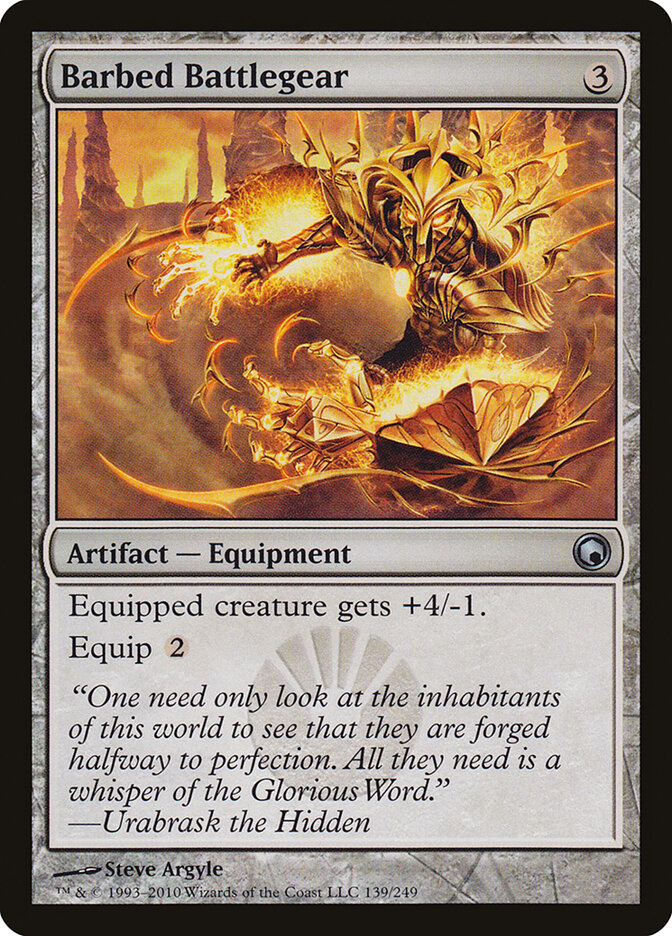 Barbed Battlegear card front