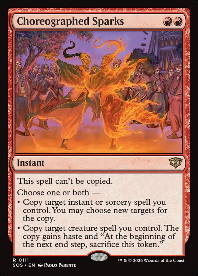 Choreographed Sparks card front